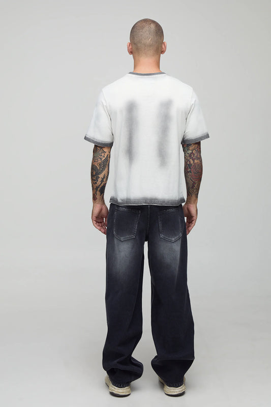 BoohooMAN- stained cropped Tshirt