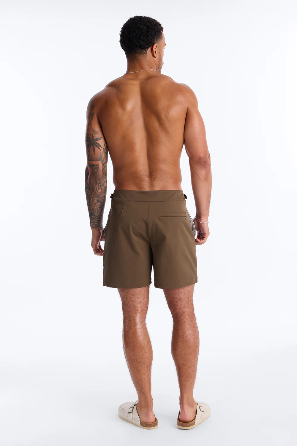 Fashion novaMEN-Elevated Stretch Trouser Swim Trunk 6″ - Brown