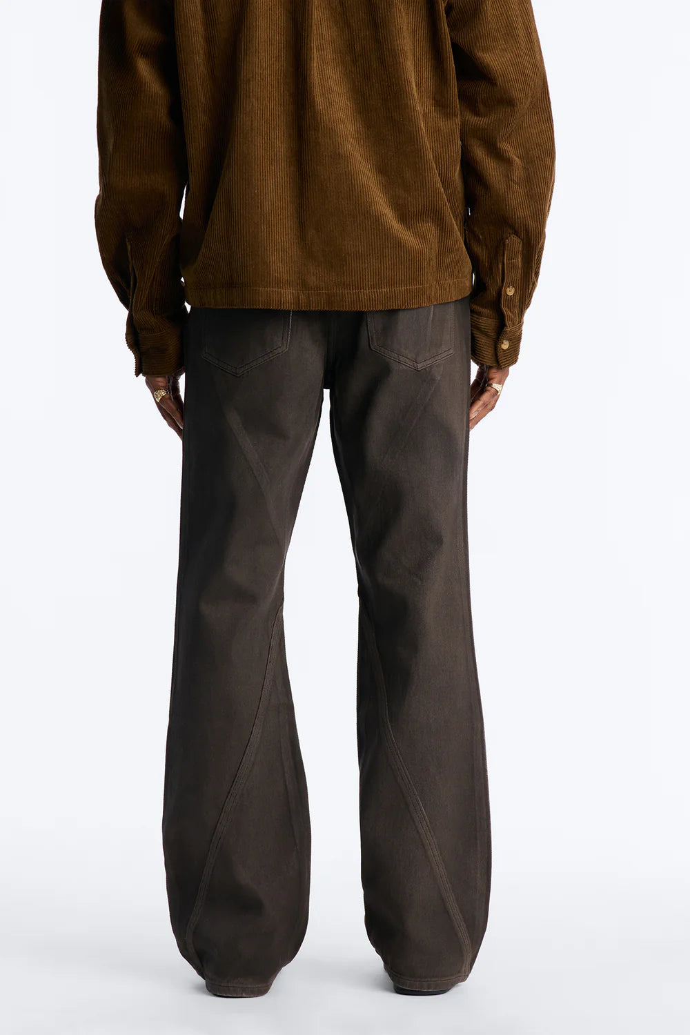 Fashion novaMEN-Stacked Slim Flare Phantom Waxed Jean - Olive