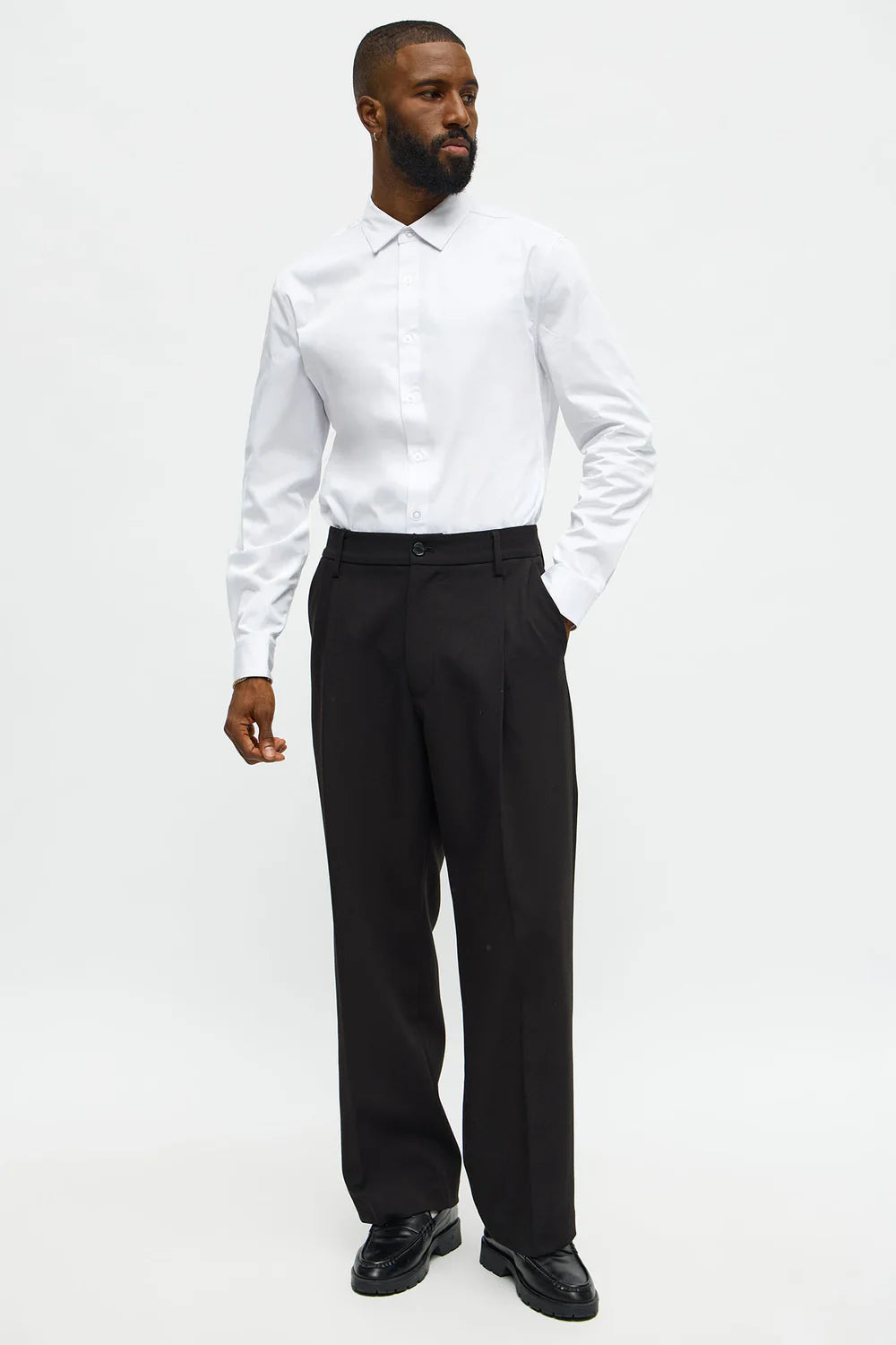 Fashion-novaMEN-Luxe Stretch Dress Shirt - White