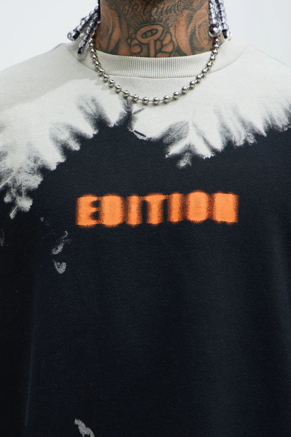 Fashion novaMEN-Blurred Edition Fleece Short Sleeve Tee - Black/combo