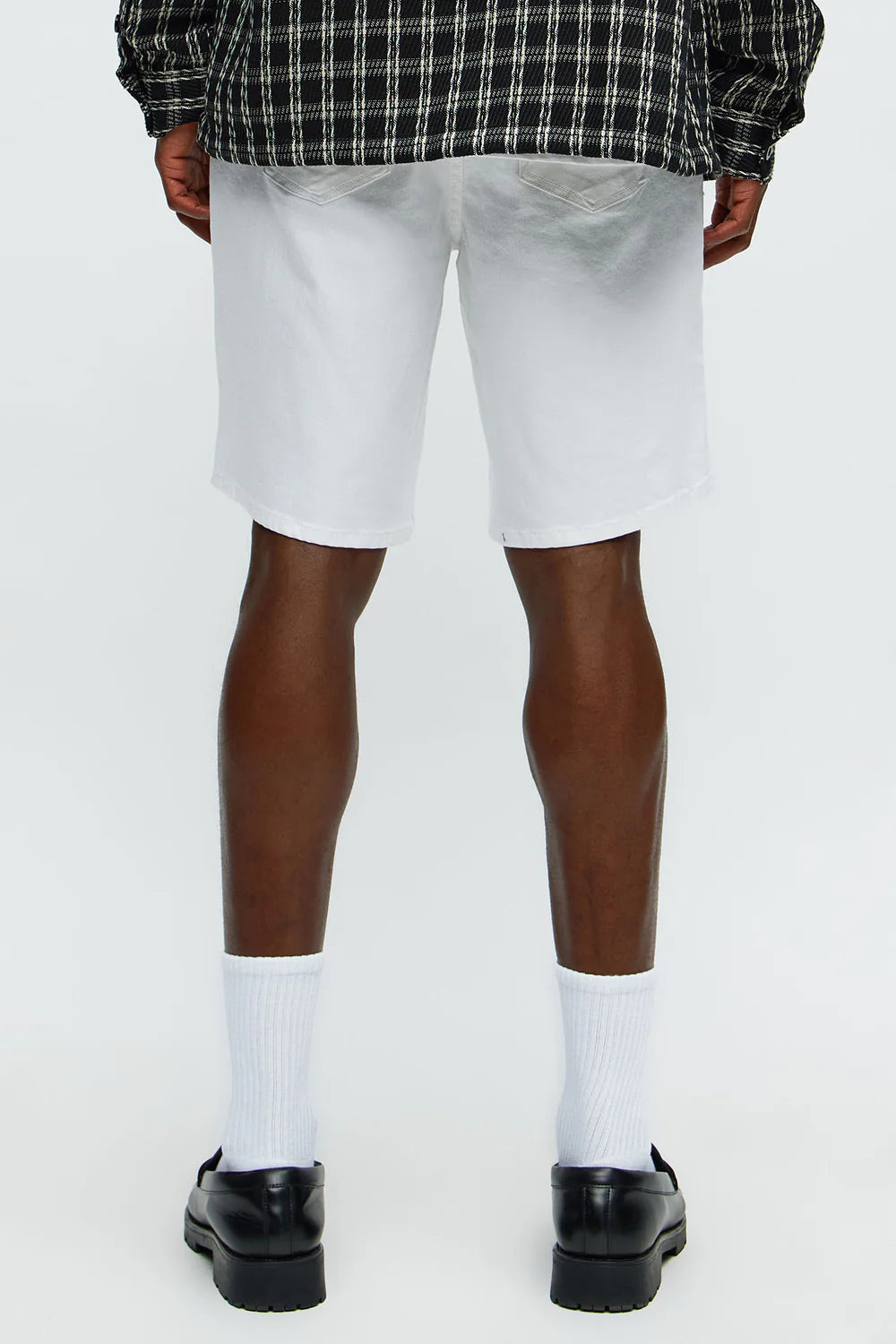 Fashion novaMEN-Relaxed Denim Shorts - White