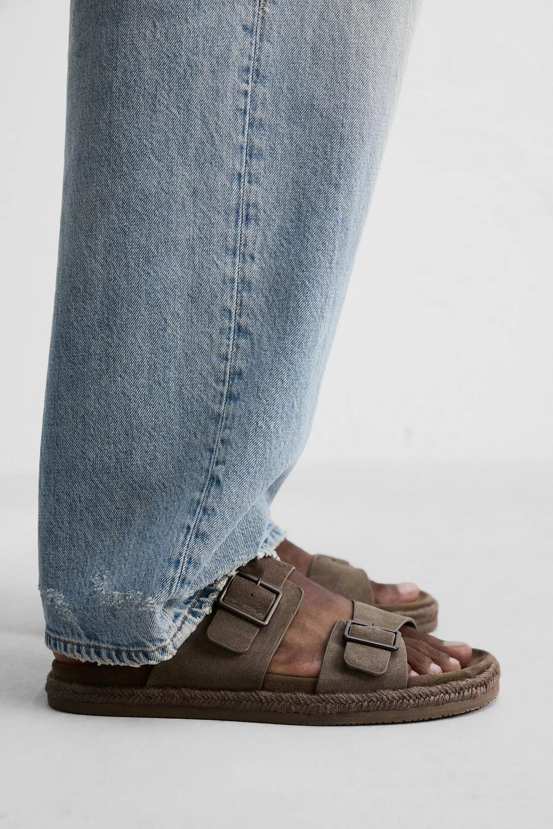 ZARA-double strap leather sandal