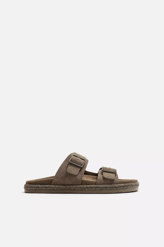ZARA-double strap leather sandal