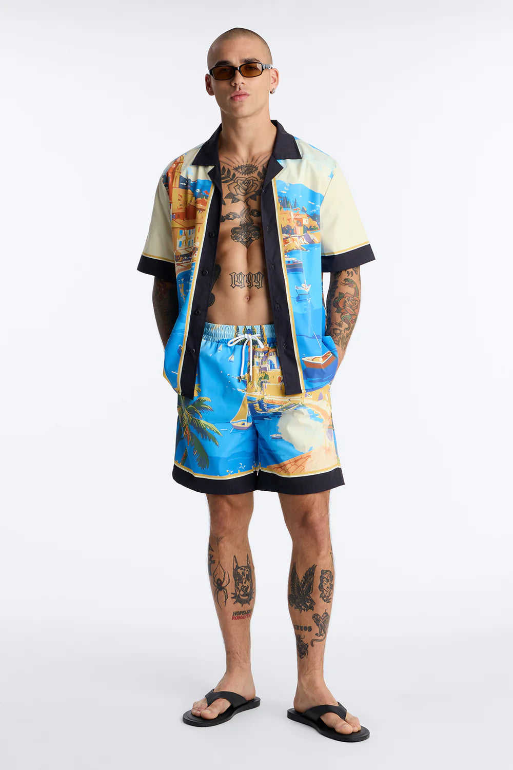 Fashion novaMEN- Costa Naples set (relaxed shirt+swim shorts)