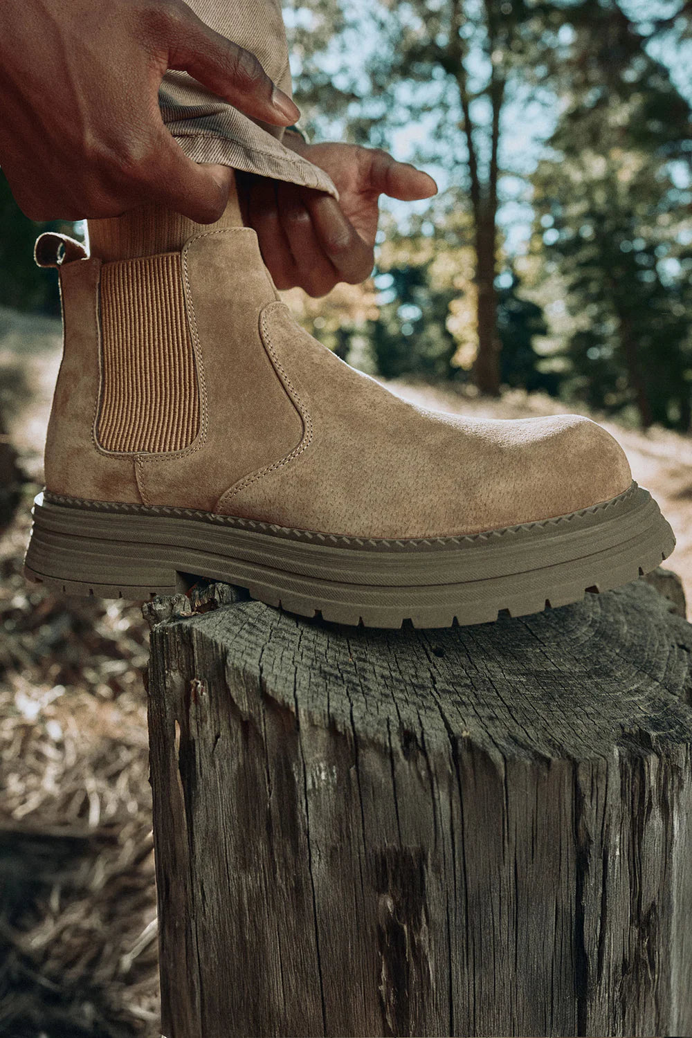 Fashion novaMEN-Suede Chunky Boot - Taupe