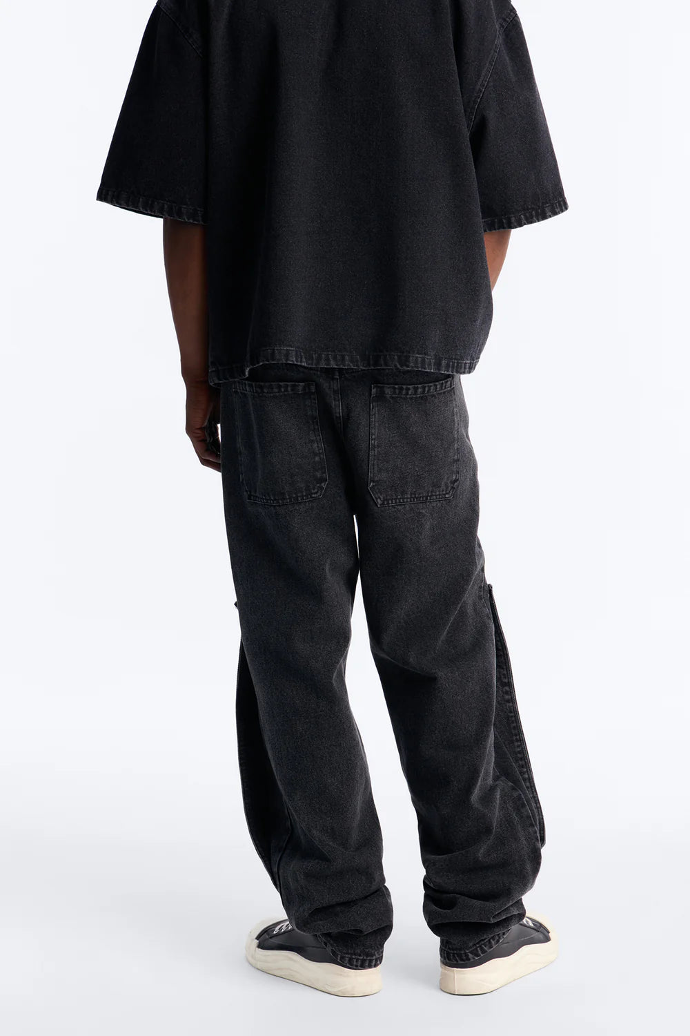 Fashion novaMEN-Straight Utility Snap Panel Jean - Black Wash