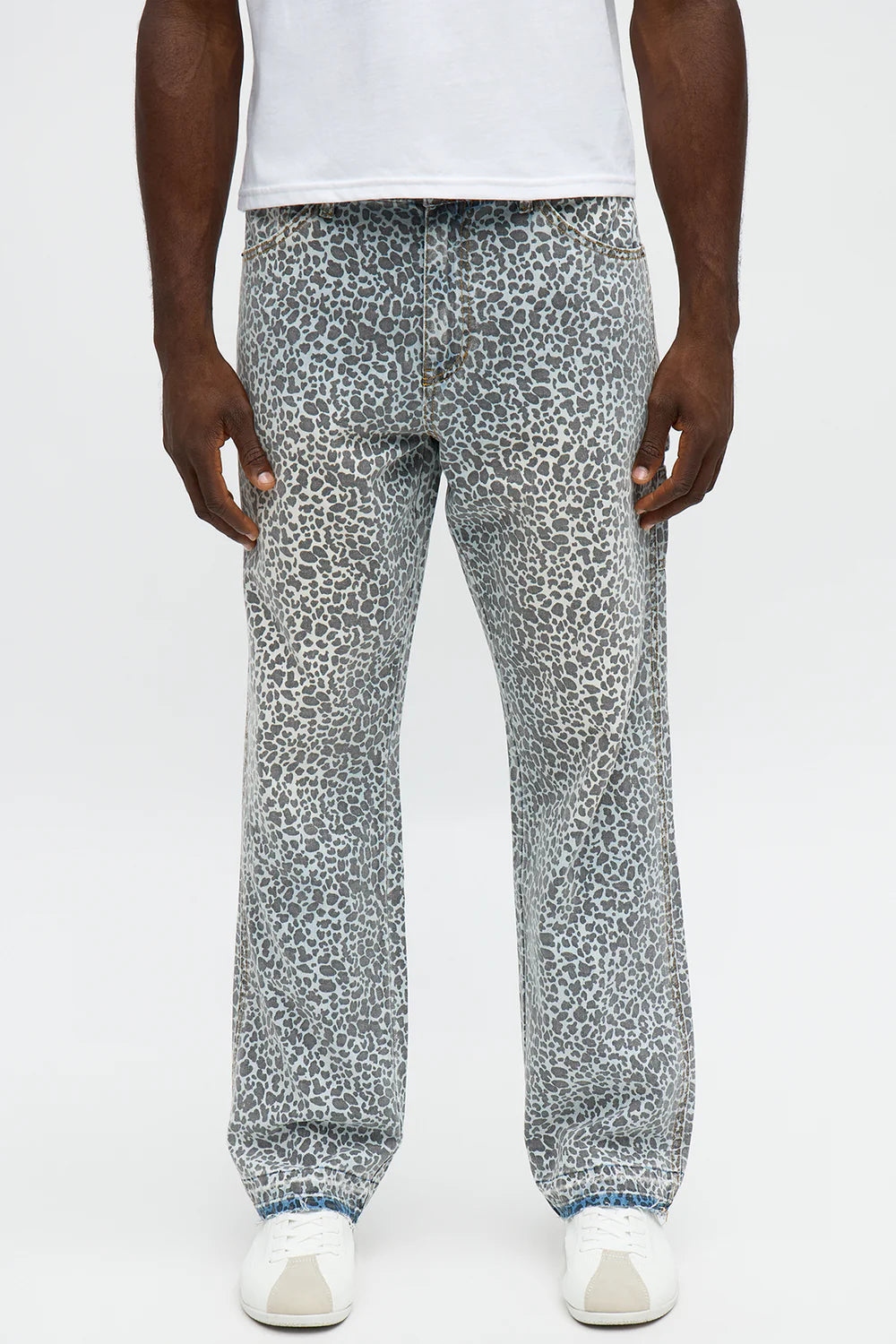 Fashion novaMEN-leopard print denim