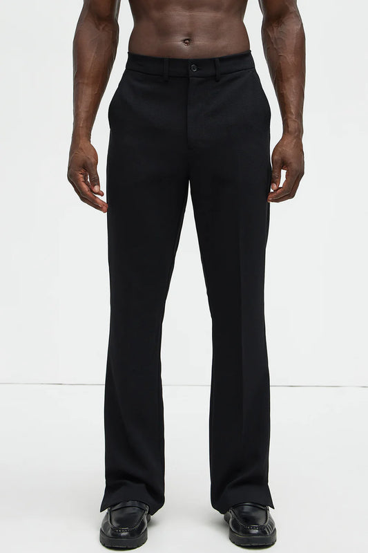 Fashion novaMEN-slit slim flare trouser