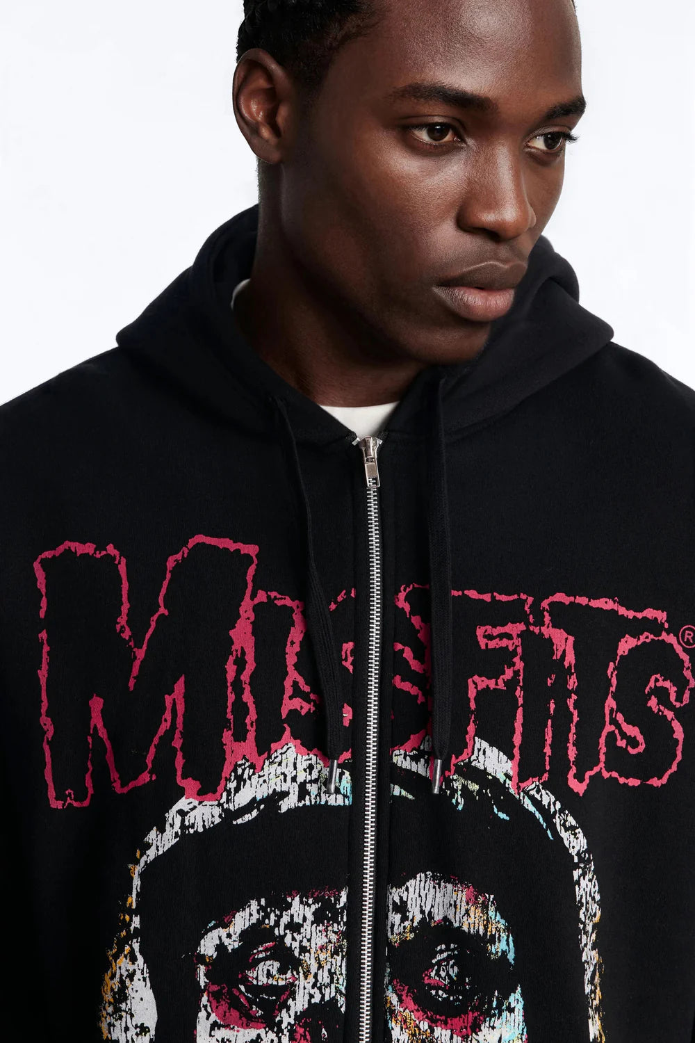 Fashion novaMEN-MIsfits Vintage Zip Hoodie - Black Wash