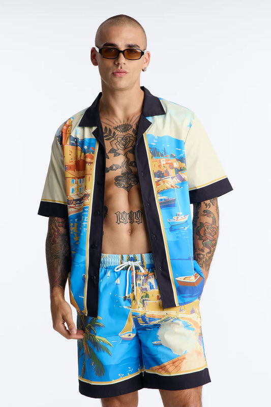 Fashion novaMEN- Costa Naples set (relaxed shirt+swim shorts)
