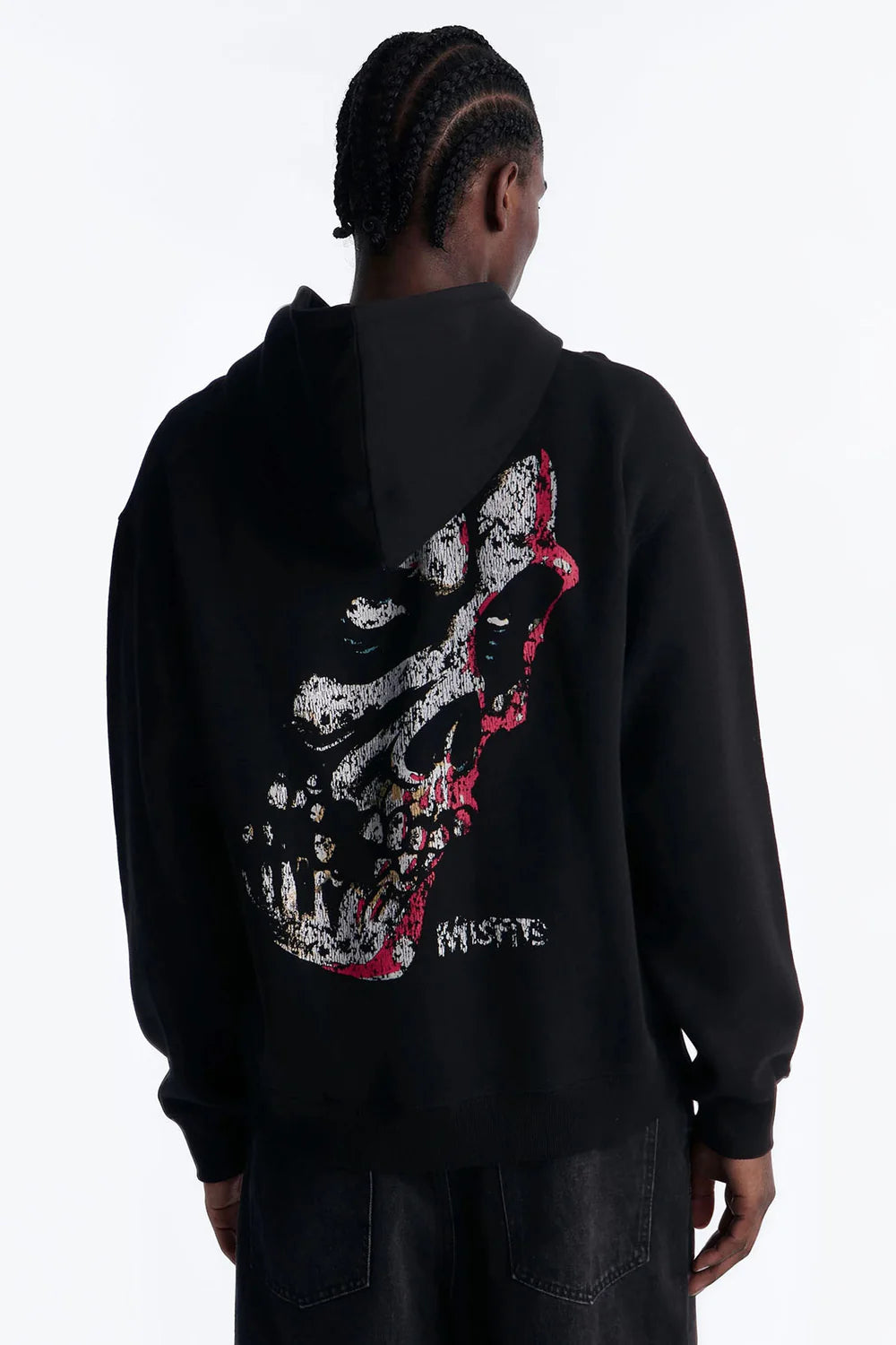 Fashion novaMEN-MIsfits Vintage Zip Hoodie - Black Wash