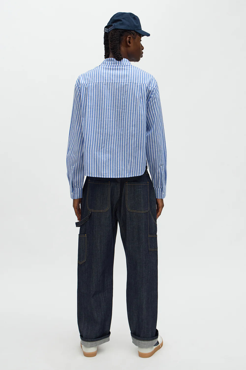 Fashion novaMEN- Cropped Cargo Pocket Long Sleeve Button Up Shirt