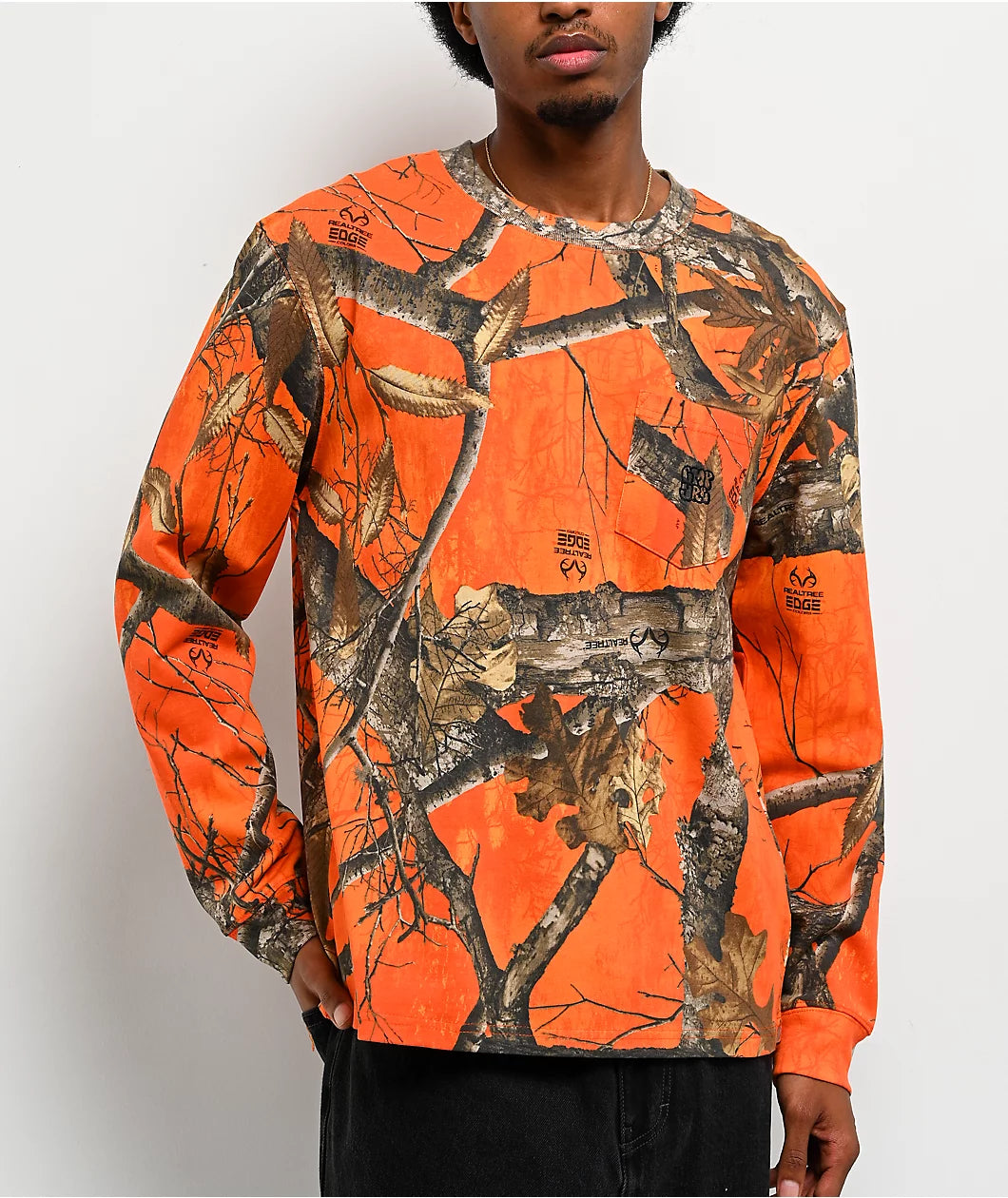 Zumiez-Empyre x Realtree EDGE Colors Orange Camo Pocket T-Shirt