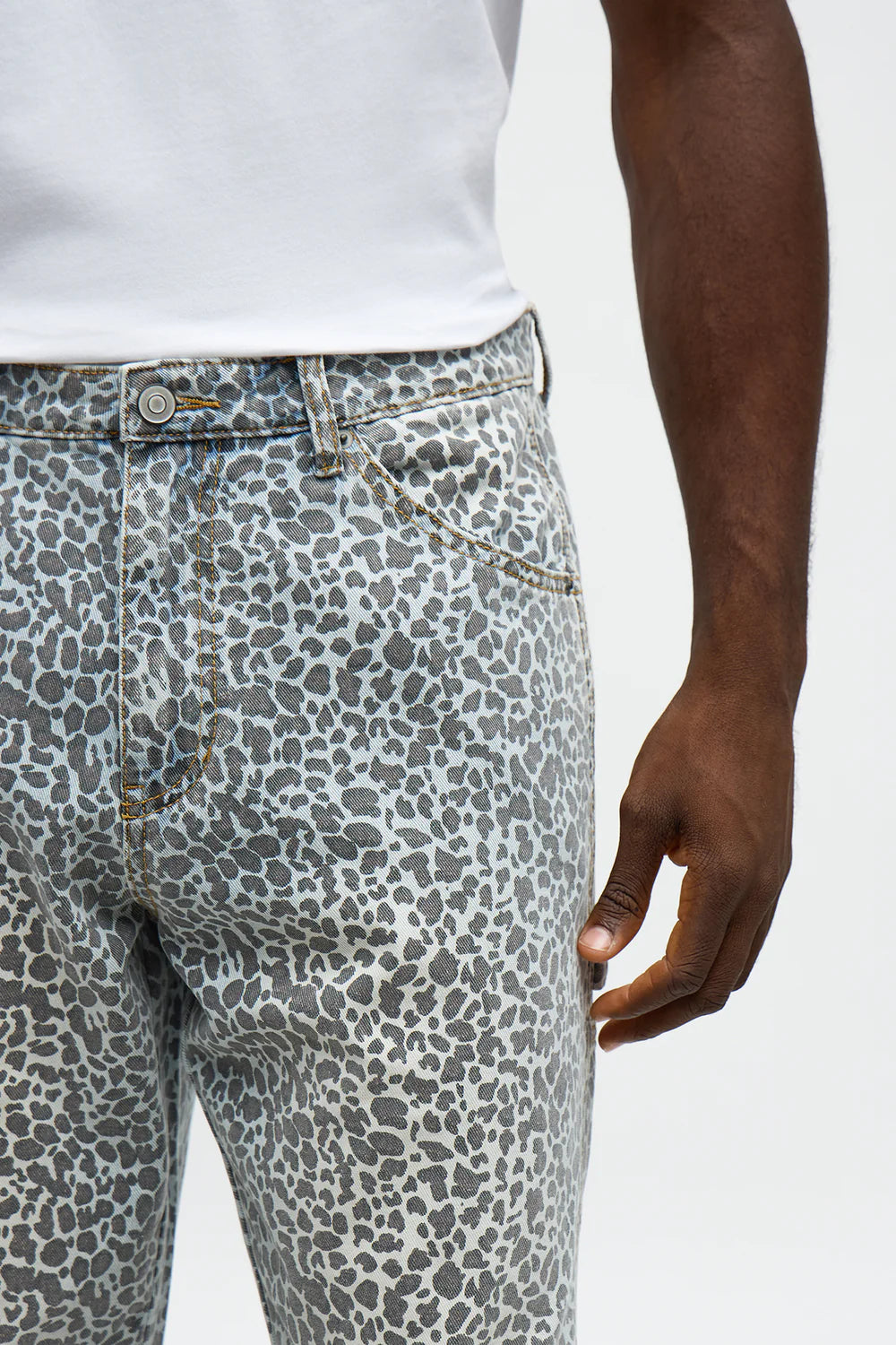 Fashion novaMEN-leopard print denim