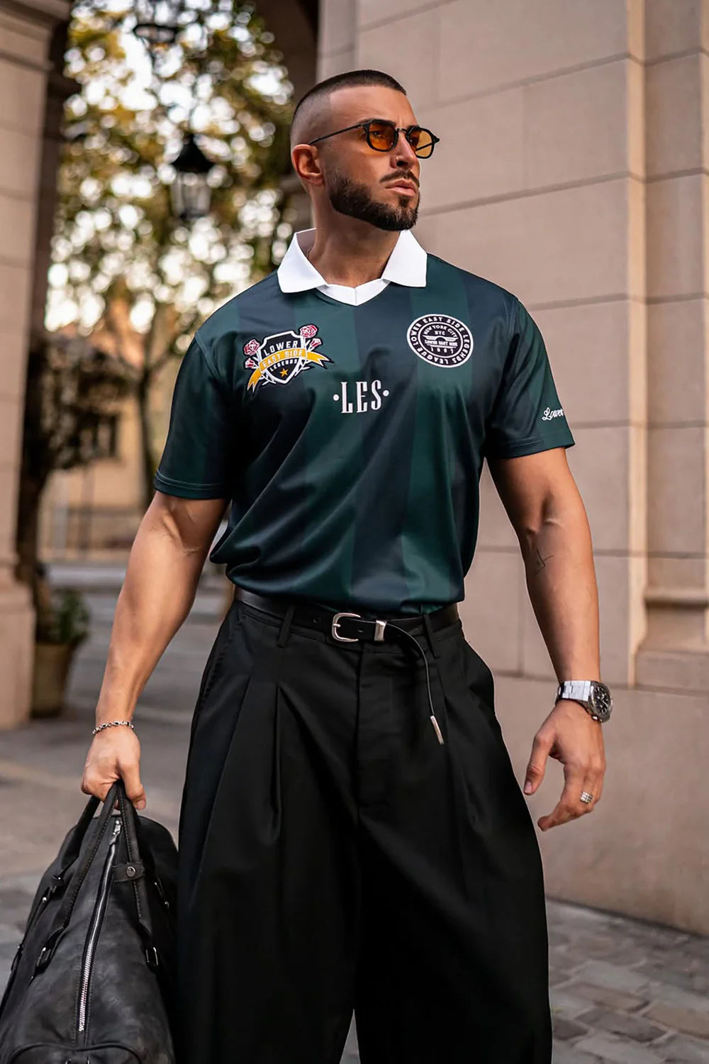 Fashion novaMEN- Collar Jersey - Green/combo
