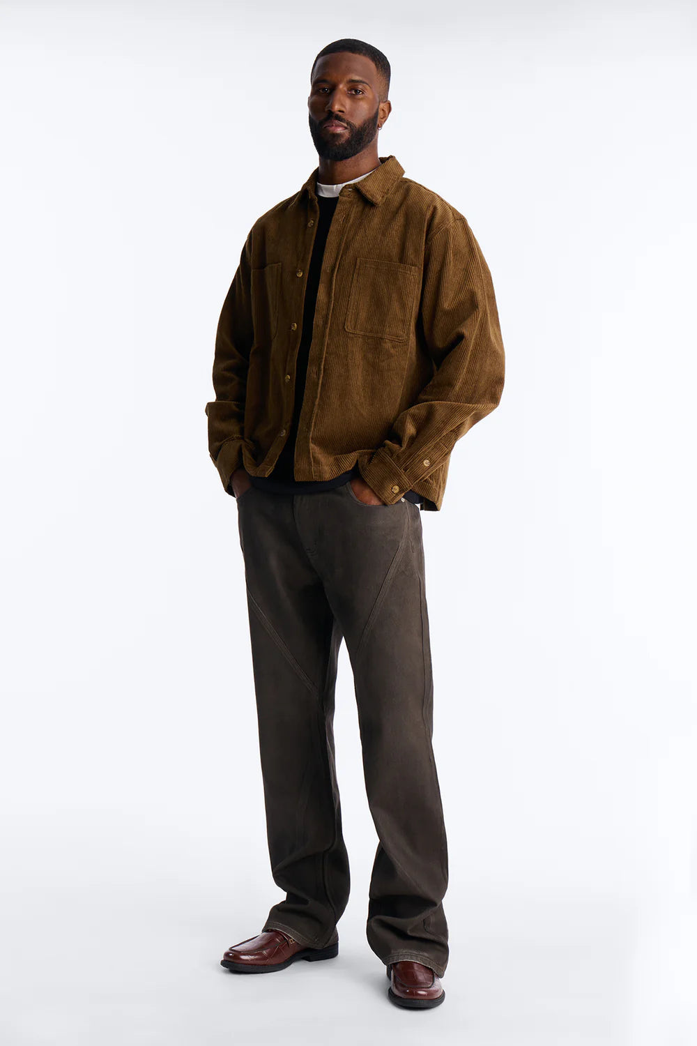 Fashion novaMEN-Stacked Slim Flare Phantom Waxed Jean - Olive