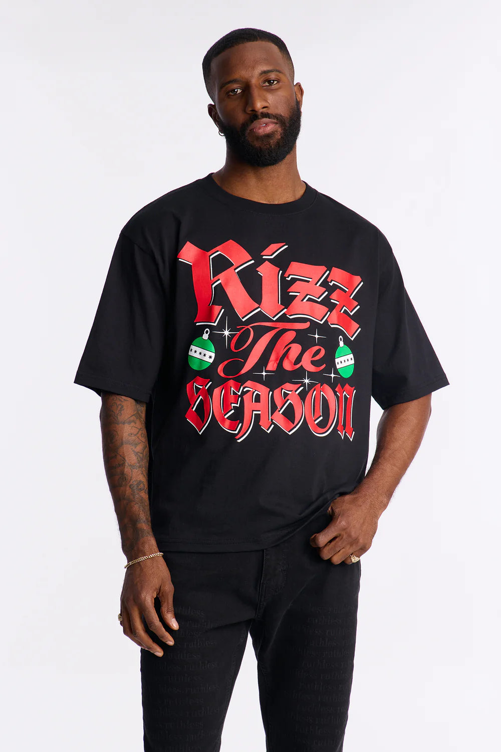 Fashion novaMEN-Graphic Short Sleeve Tee - Black