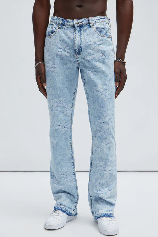 Fashion novaMEN- Slim Flare Jeans - Light Blue Wash