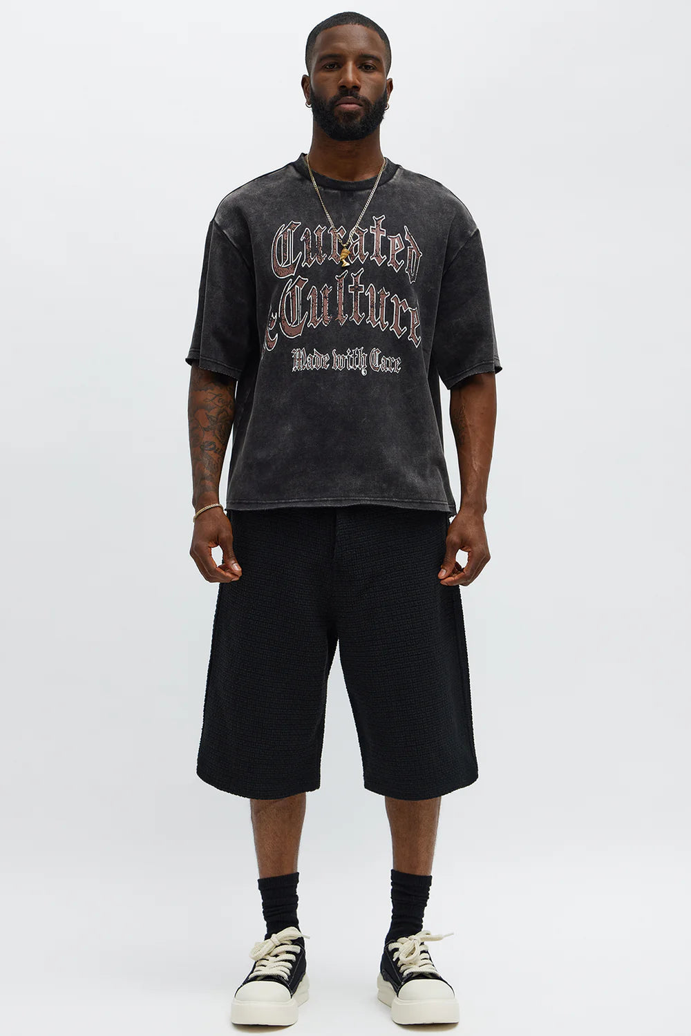 Fashion novaMEN-Curated Short Sleeve Tee - Black Wash