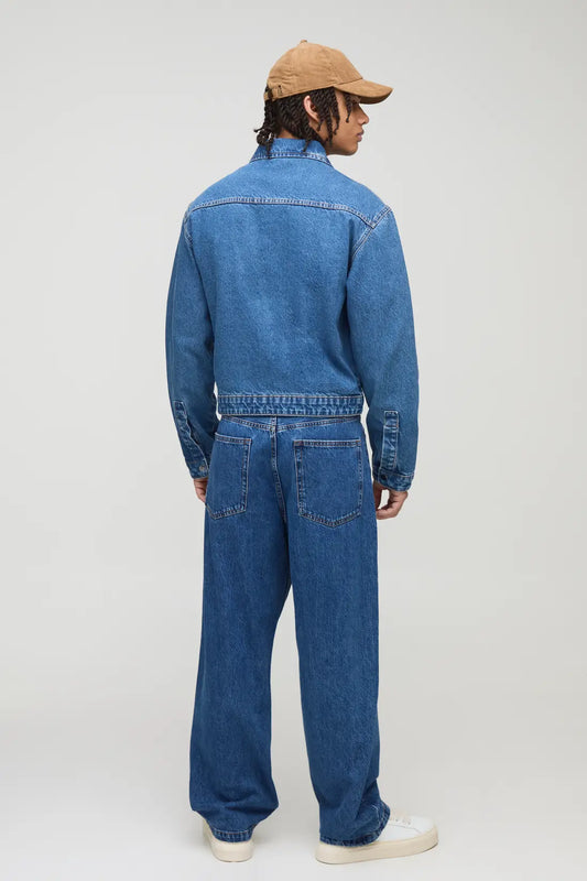 BoohooMAN-Placket Embroidered Denim Jacket
