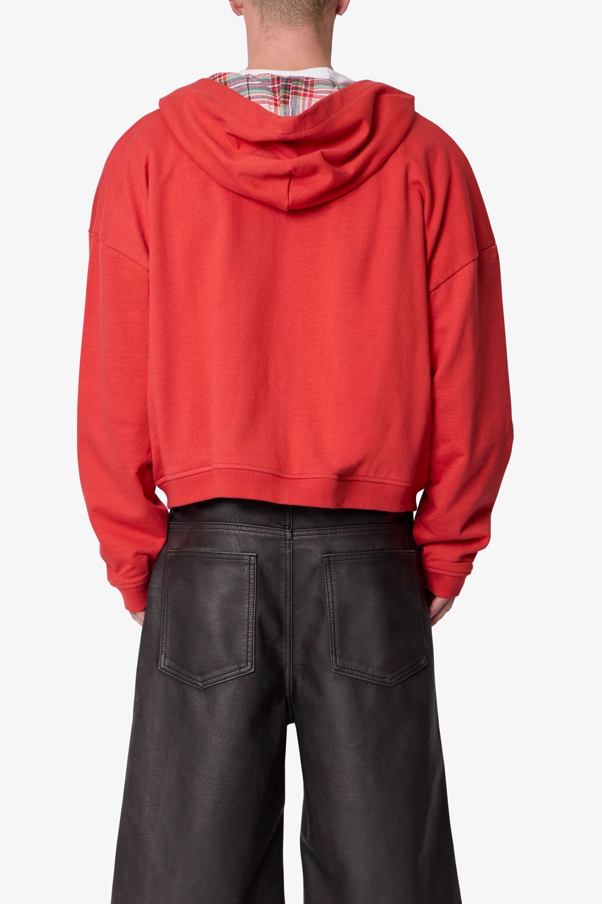 MNML-REVERSIBLE FLANNEL ZIP UP HOODIE