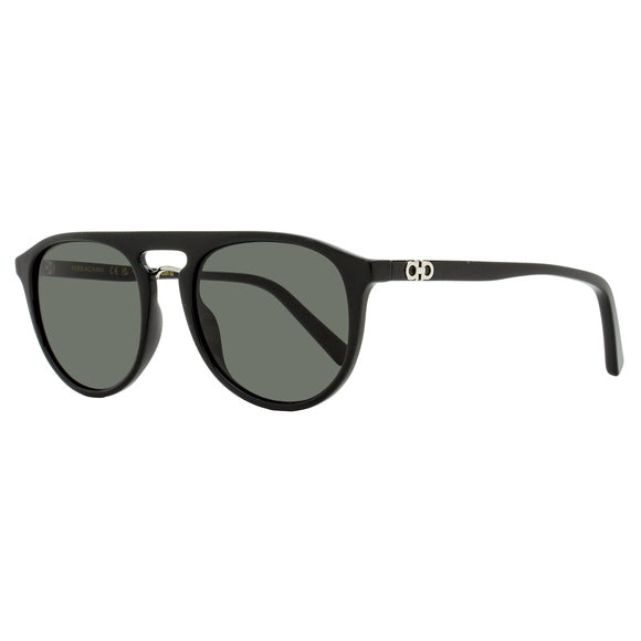 Ferragamo Rounded Pilot Sunglasses SF1090S 001 Black 54mm