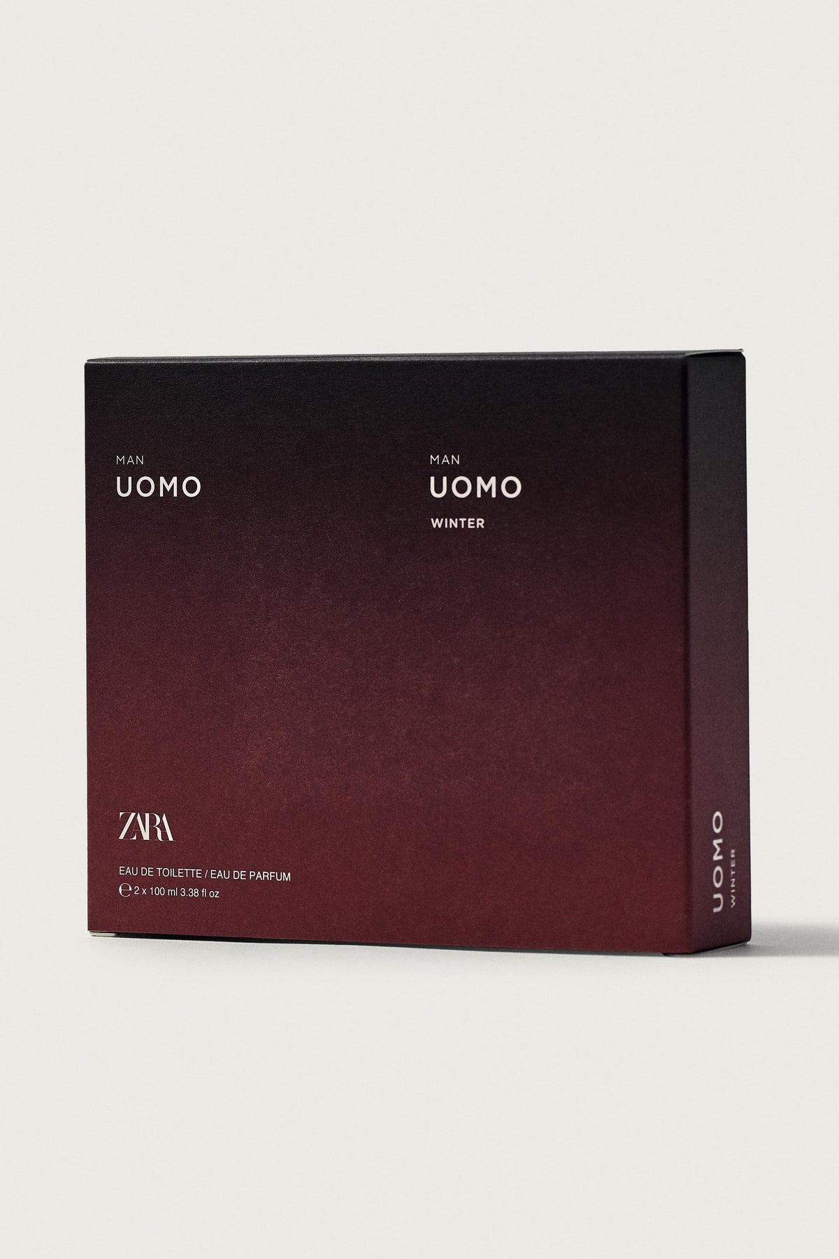 ZARA MAN UOMO EDT + MAN UOMO WINTER EDP 2 X 100 ML