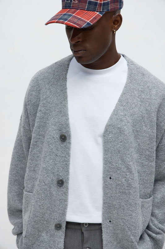 Fashion Novamen-Cropped Harbor Ash Cardigan