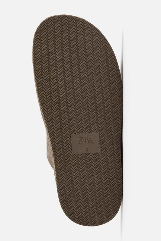 ZARA-double strap leather sandal